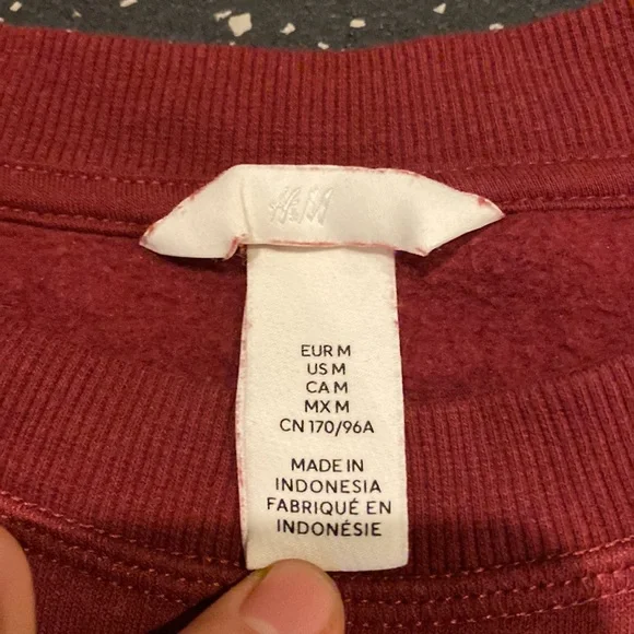 Retro H&M Men’s Medium Maroon New Orleans Printout Crewneck - Picture 3 of 4